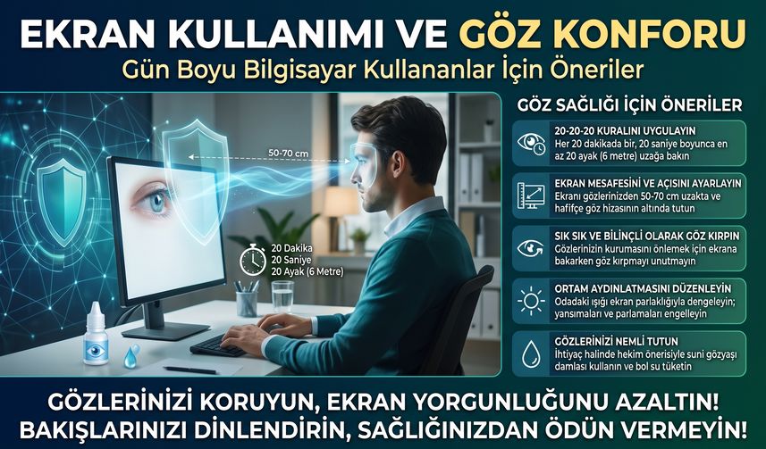 Ekran Kullanımı ve Göz Konforu: Gün Boyu Bilgisayar Kullananlar İçin Öneriler
