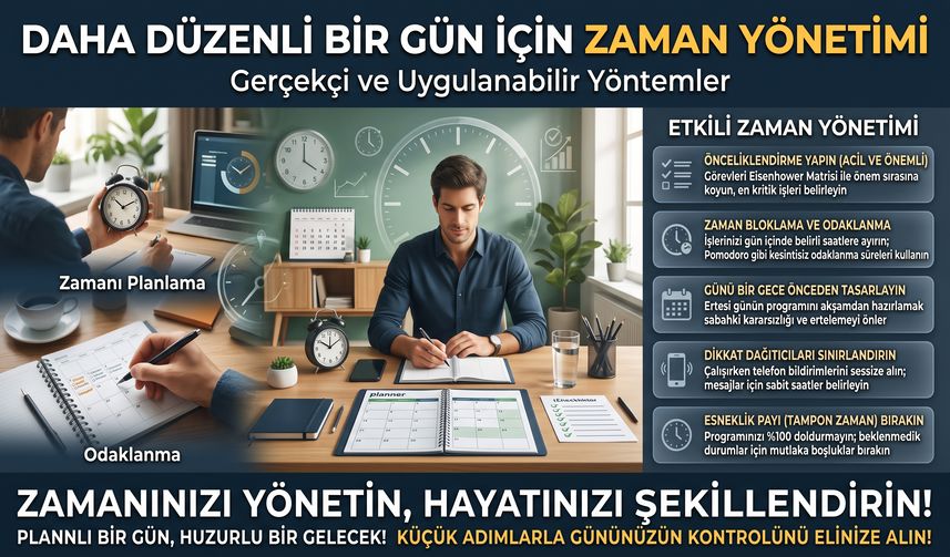 Daha Düzenli Bir Gün İçin Zaman Yönetimi: Gerçekçi ve Uygulanabilir Yöntemler