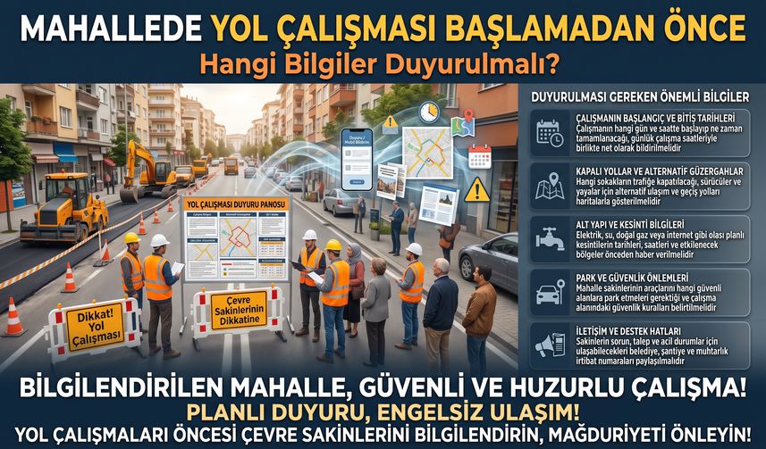 Mahallede Yol Çalışması Başlamadan Önce Hangi Bilgiler Duyurulmalı?