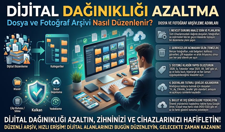 Dijital Dağınıklığı Azaltma: Dosya ve Fotoğraf Arşivi Nasıl Düzenlenir?