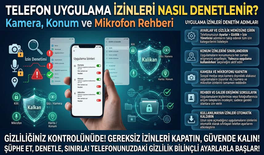 Telefon Uygulama İzinleri Nasıl Denetlenir? Kamera, Konum ve Mikrofon Rehberi