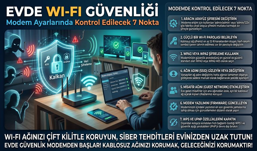 Evde Wi-Fi Güvenliği: Modem Ayarlarında Kontrol Edilecek 7 Nokta